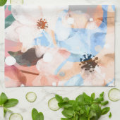 Waterverf Abstracte bloemen 1 Theedoek (Gevouwen)