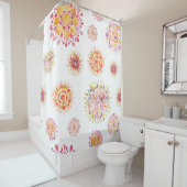waterverf abstracte bloemen douchegordijn (In situ)
