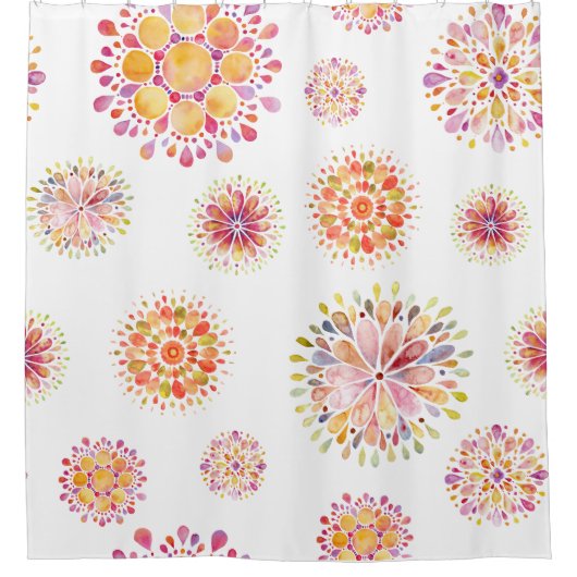 waterverf abstracte bloemen douchegordijn (Voorkant)