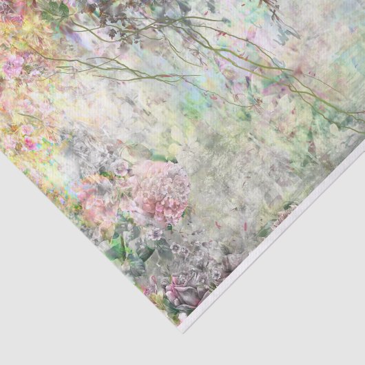 Waterverf Abstracte bloemen nabij de Pond Tissuepapier (Detail)