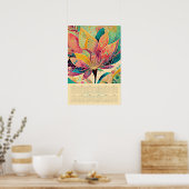 Waterverf abstracte bloemenkalender 2025 poster (Keuken)
