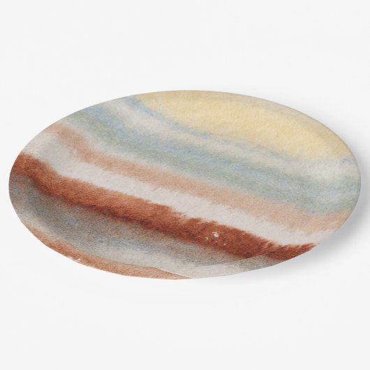 Waterverf Abstracte Boho Papieren Bordje (Gekanteld)