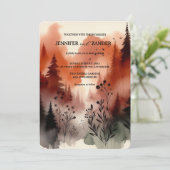 Waterverf Abstracte bos verbrande Sinaasappels bru Kaart (Staand voorkant)