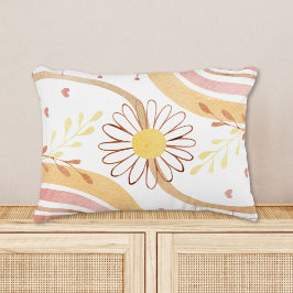 Waterverf Abstracte botanische bloem en regenboog Accent Kussen