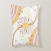 Waterverf Abstracte botanische bloem en regenboog Accent Kussen (Voorkant(Verticaal))