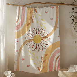 Waterverf Abstracte botanische bloem en regenboog Fleece Deken