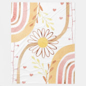 Waterverf Abstracte botanische bloem en regenboog Fleece Deken (Voorkant)