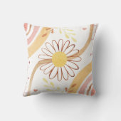 Waterverf Abstracte botanische bloem en regenboog Kussen (Achterkant)