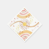 Waterverf Abstracte botanische bloem en regenboog Servet (Hoek)