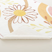 Waterverf Abstracte botanische bloem en regenboog Sherpa Deken (3/4)