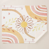 Waterverf Abstracte botanische bloem en regenboog Sherpa Deken (Voorkant (horizontaal))