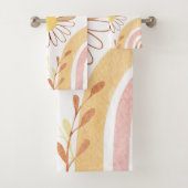 Waterverf Abstracte Botanische Bloem Regenboog Kin Bad Handdoek (Insitu)