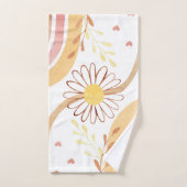 Waterverf Abstracte Botanische Bloem Regenboog Kin Bad Handdoek (Handdoek)