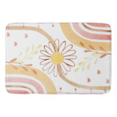 Waterverf Abstracte Botanische Bloem Regenboog Kin Badmat (Voorkant)