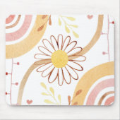 Waterverf Abstracte Botanische Bloem Regenboog Kin Muismat (Voorkant)