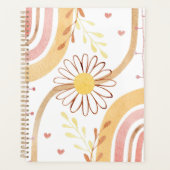 Waterverf Abstracte Botanische Bloem Regenboog Kin Planner (Voorkant)