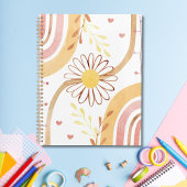 Waterverf Abstracte Botanische Bloem Regenboog Kin Planner