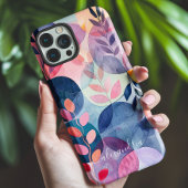 Waterverf Abstracte botanische vormen met naam Case-Mate iPhone Case