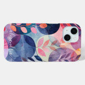 Waterverf Abstracte botanische vormen met naam Case-Mate iPhone Case (Achterkant (horizontaal))
