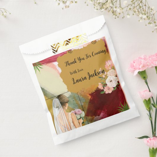 waterverf abstracte bruidsdoucheuitnodiging bedankzakje (Gezegeld)