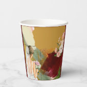 waterverf abstracte bruidsdoucheuitnodiging papieren bekers (Achterkant)