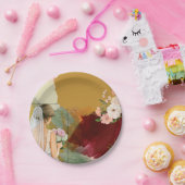 waterverf abstracte bruidsdoucheuitnodiging papieren bordje (Feest)