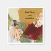 waterverf abstracte bruidsdoucheuitnodiging servet (Voorkant)