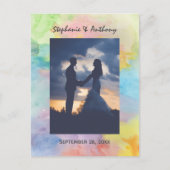 Waterverf Abstracte bruiloft dank u Briefkaart (Voorkant)