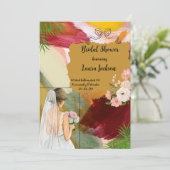 waterverf abstracte bruiloftsinvitation kaart (Staand voorkant)