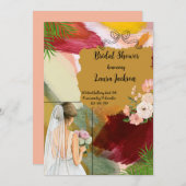 waterverf abstracte bruiloftsinvitation kaart (Voorkant / Achterkant)