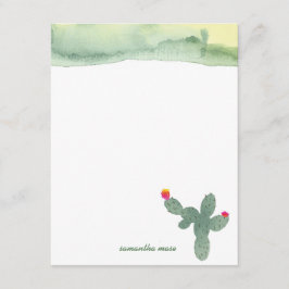 Waterverf Abstracte Cactus Bedankt voor je briefka Notitiekaartje