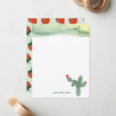 Waterverf Abstracte Cactus Bedankt voor je briefka Notitiekaartje (Voorkant / Achterkant in situ)