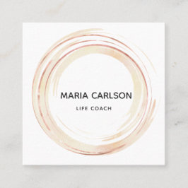 Waterverf abstracte cirkels penseelstreken Rosegol Vierkante Visitekaartje