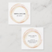 Waterverf abstracte cirkels penseelstreken Rosegol Vierkante Visitekaartje (Voorkant / Achterkant)
