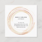 Waterverf abstracte cirkels penseelstreken Rosegol Vierkante Visitekaartje (Achterkant)