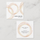 Waterverf abstracte cirkels penseelstreken Rosegol Vierkante Visitekaartje (Voorkant / Achterkant)