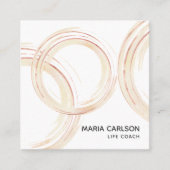Waterverf abstracte cirkels penseelstreken Rosegol Vierkante Visitekaartje (Voorkant)
