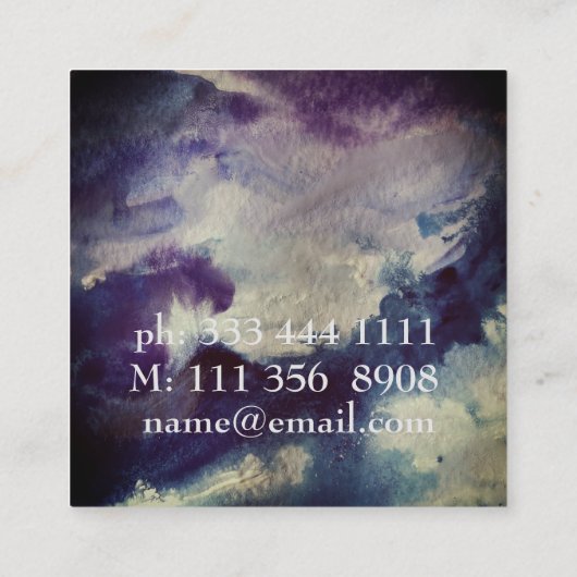 Waterverf Abstracte Custom Visitekaartje (Achterkant)