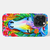 waterverf abstracte eenhoornvlam iPhone hoesje (Achterkant horizontaal)