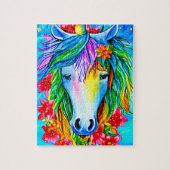 waterverf abstracte eenhoornvlam legpuzzel (Verticaal)