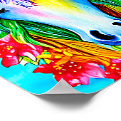 waterverf abstracte eenhoornvlam poster (Hoek)
