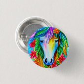 waterverf abstracte eenhoornvlam ronde button 3,2 cm (Voorkant /achterkant)