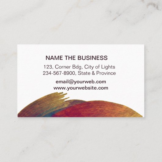 Waterverf Abstracte elegante Splatter Stroke Art Visitekaartje (Achterkant)