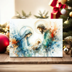 Waterverf Abstracte familie Feestdagen Kaart