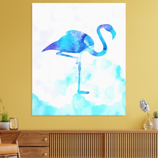 Waterverf Abstracte Flamingo Gifts Liefhebbers Canvas Afdruk (Insitu (Woonkamer))