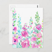 Waterverf abstracte florale bedding briefkaart (Voorkant / Achterkant)