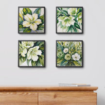 Waterverf Abstracte Flower Wall Art Poster