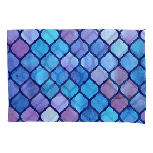 Waterverf Abstracte Geometrische Arabische Tegels Kussensloop (Voorkant)