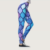 Waterverf Abstracte Geometrische Arabische Tegels Leggings (Rechts)
