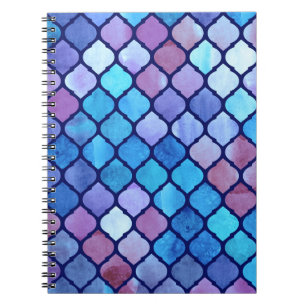 Waterverf Abstracte Geometrische Arabische Tegels Notitieboek